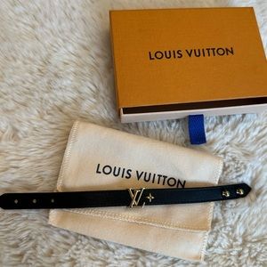 LV Iconic Leather Bracelet in Black